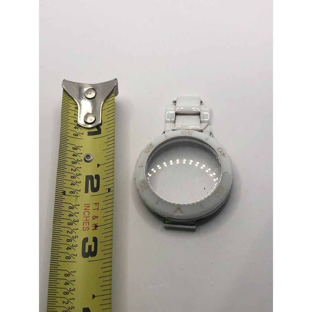 Michael Kors Watch Parts White Ceramic W/Crystal Case 40mm Band Links 20mm GY393